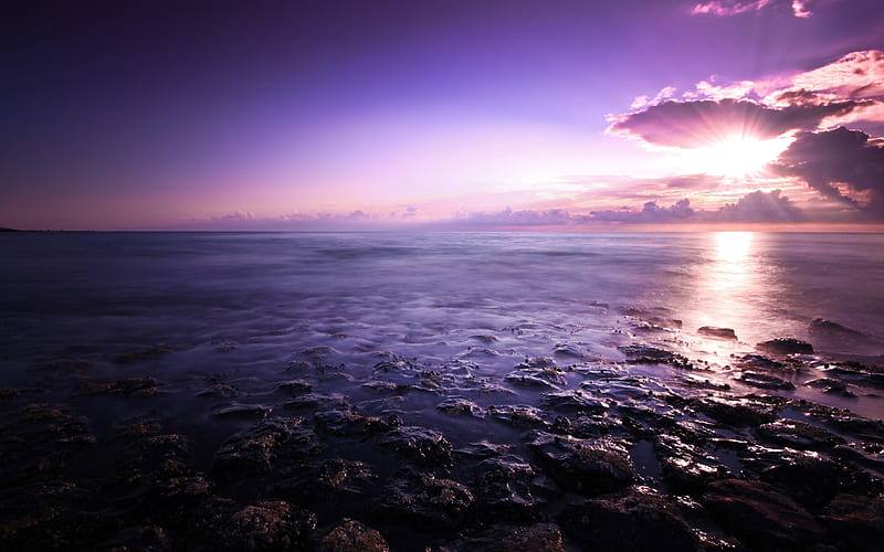 Beach sunset-Attractive scenery, HD wallpaper