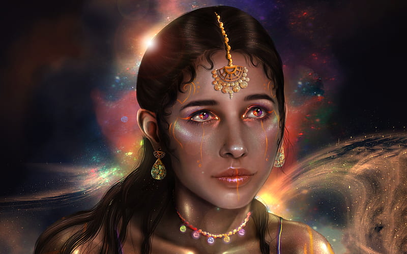 Jasmine Art Fantasy Girl Jewel Face Kathryn Gibson Princess Luminos Hd Wallpaper Peakpx 7564