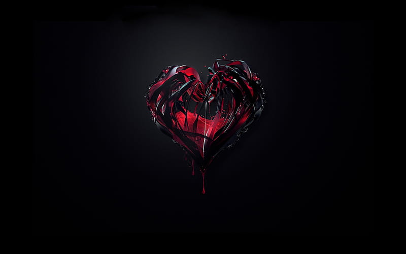 3D heart, 3D art, love concept, black background, artwork, 3D hearts, HD  wallpaper | Peakpx