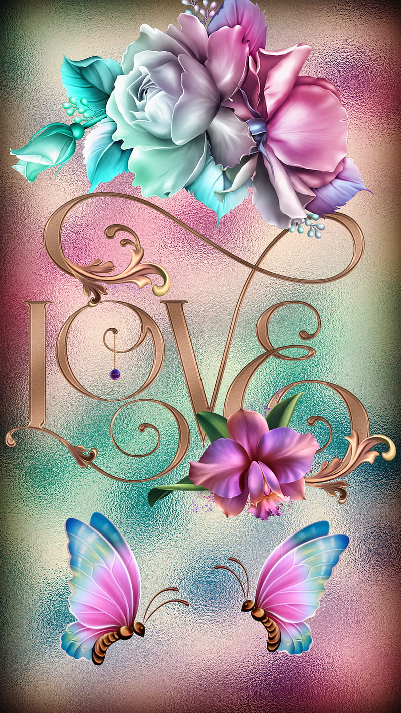 Love, amour, butterflies, colors, desenho, flowers, text, HD phone wallpaper  | Peakpx