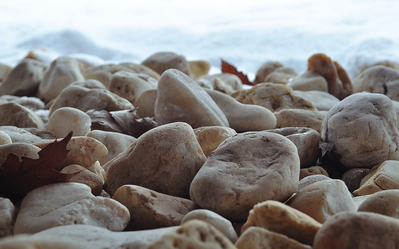 Boulders, beach, rocks, stones, nature, HD wallpaper