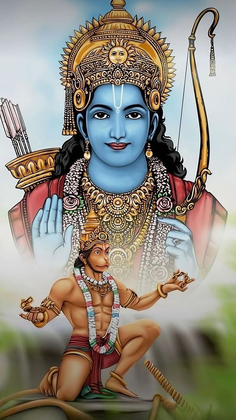 Bajrangbali Ke, Lord Ram Background, hindu god, bhakti, devotional, HD phone wallpaper