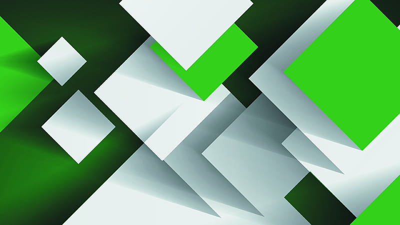 Green And White Squares Geometric Shapes Abstract, HD wallpaper