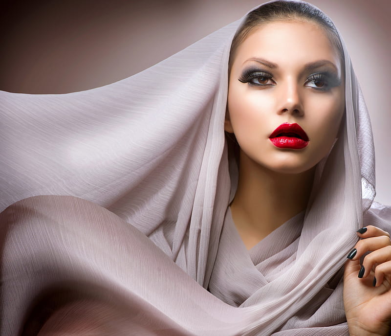 5k Free Download Beautiful Sensual Look Models Moments Veil Lipstick Women Softness 6058