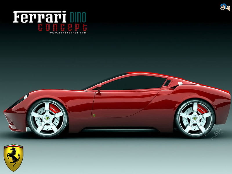 FERRARI DINO CONCEPT, jet look, color, royality, tyres, style, HD wallpaper
