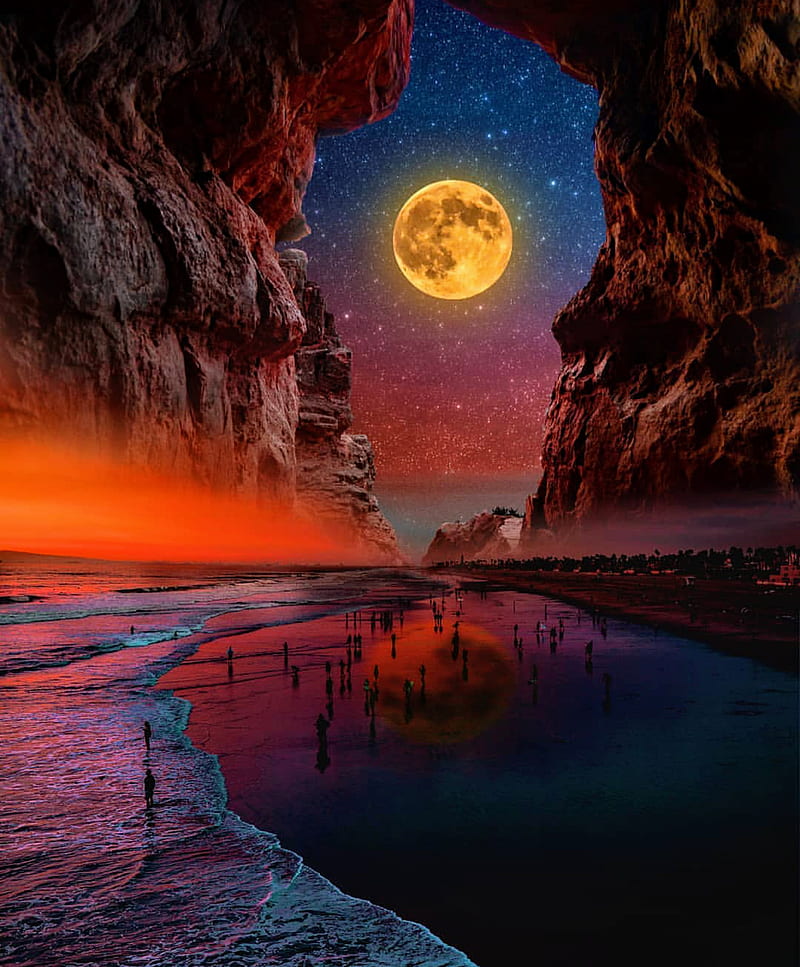 Luz de la luna exótica, buenas, buenas noches, paisaje, paisajes, naturales,  Fondo de pantalla de teléfono HD | Peakpx