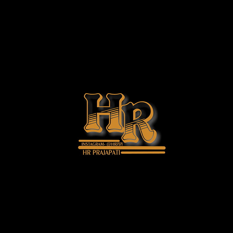 HR logo, golden font, hr , hrlogo, hrname, HD phone wallpaper