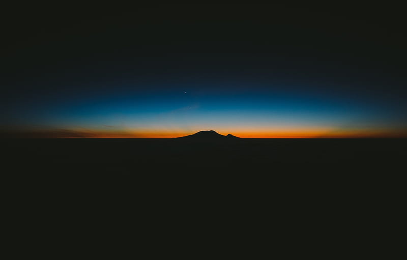 dark, sky, sunset, mountain, stars, hill, darkness, Tanzania, Meru West for , section минимализм, HD wallpaper