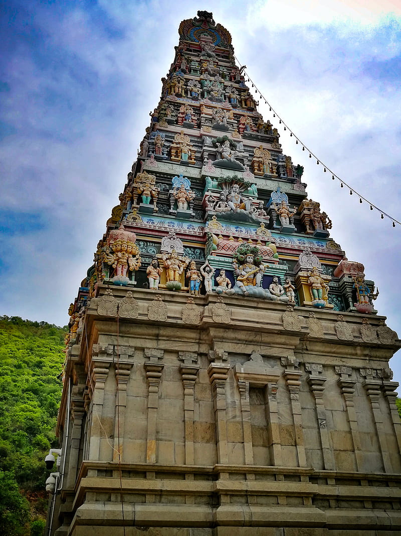 Indian Temple , gopuram, indiantemple, kovil, marudhamalai, murugan, tamil, HD phone wallpaper