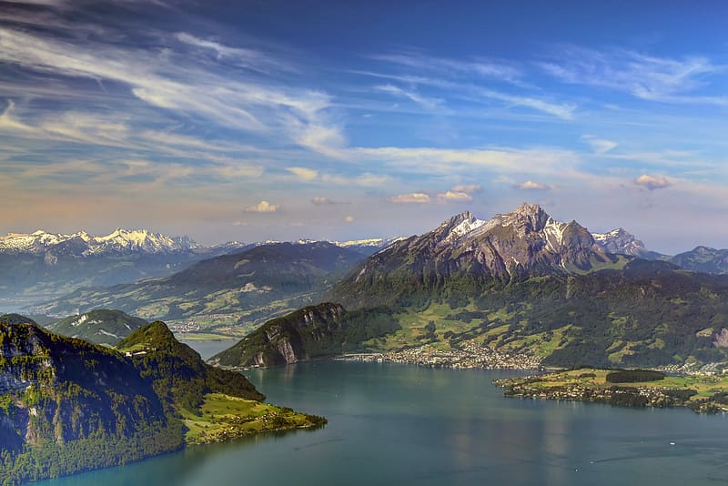 Landscape, Sky, Mountains, Mountain, , Switzerland, Lucerne, Mount Pilatus, HD wallpaper