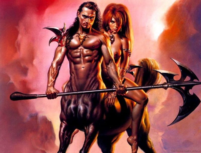 Centaur and Mate, fantasy art, HD wallpaper