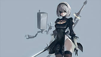 NieR:Automata Anime 2B and 9s 4K Wallpaper iPhone HD Phone #2520i