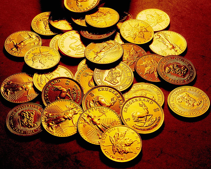 Coins, artwork, coin, gold, old coins, HD wallpaper