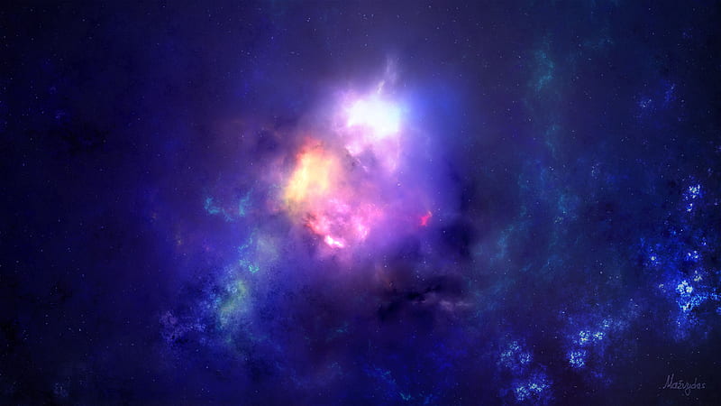 clouds, light, nebula, abstraction, HD wallpaper