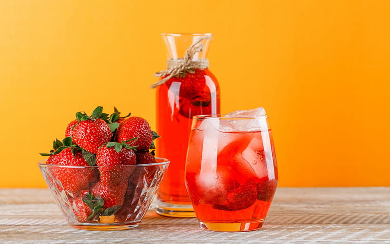 strawberry lemonade, lemonade jug, berries, lemonade, strawberry, red lemonade, HD wallpaper