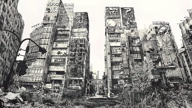 decay, city, post-apocalypse, run down, HD wallpaper