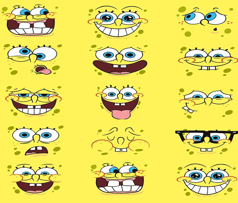 Spongebob Faces, cartoons, sponge-bob, HD wallpaper