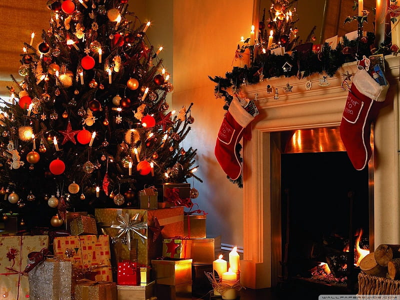Home For Christmas, christmas tree, christma home, christmas fireplace, HD  wallpaper | Peakpx