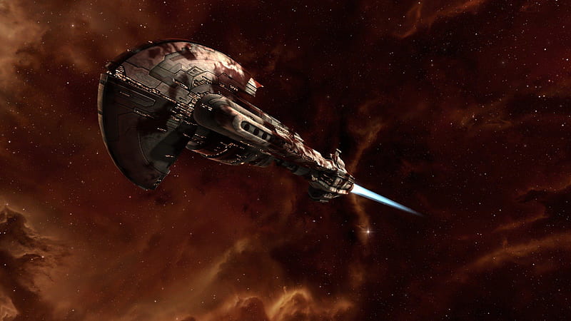 Red in the Morning ..., Bhaalgorn, video games, EVE Online, Blood Raiders, spaceships, HD wallpaper