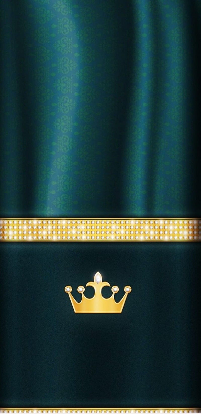 Crown N Satin, gold, green, pretty, sparkle, HD phone wallpaper