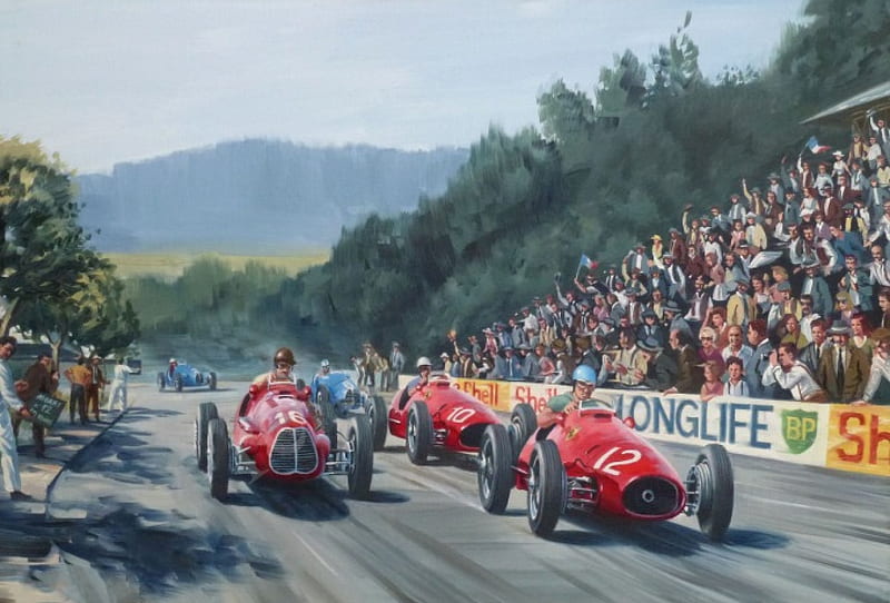 Comminges Grand Prix in 1954 Alberto Ascari ., carros, F1, racing, legends, HD wallpaper