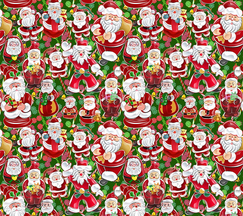 Santa Claus, 2017, christmas, holidays, new year, pattern, santa, HD wallpaper