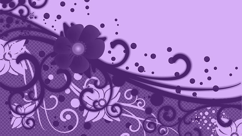 Love of Purple, , purple, dots, flowers, swirls, HD wallpaper