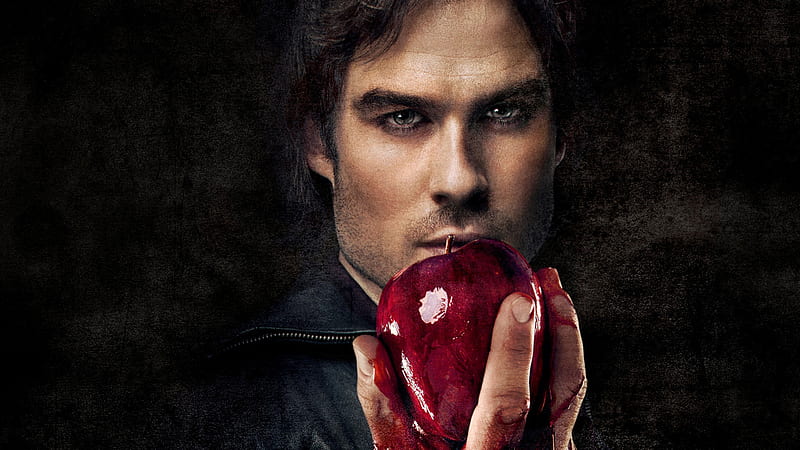 Damon Salvatore With Apple In Hand The Vampire Diaries, HD wallpaper