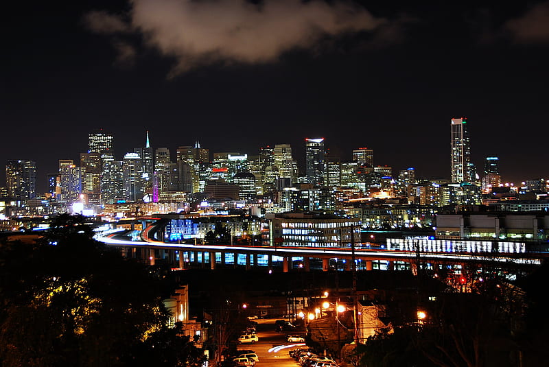 San Francisco at night, buildings, san, building, modern, usa, skyline, at, francisco, night, HD wallpaper
