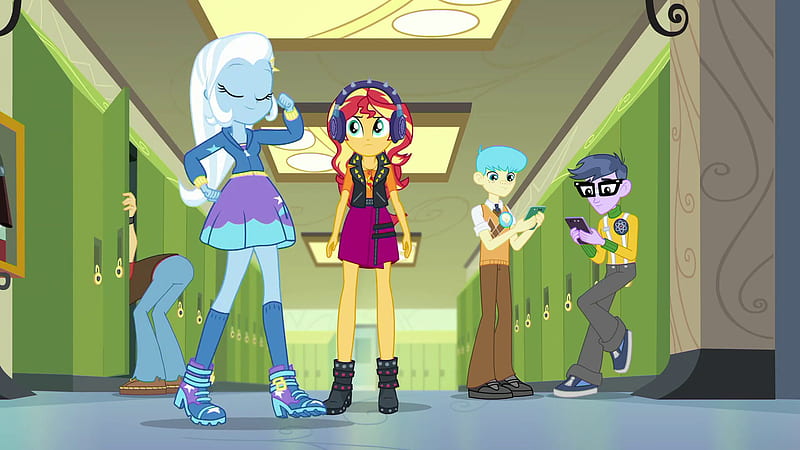 My Little Pony, My Little Pony: Equestria Girls, Sunset Shimmer , Trixie (My Little Pony) , Micro Chips (My Little Pony) , Bright Idea (My Little Pony) , Sandalwood (My Little Pony), HD wallpaper