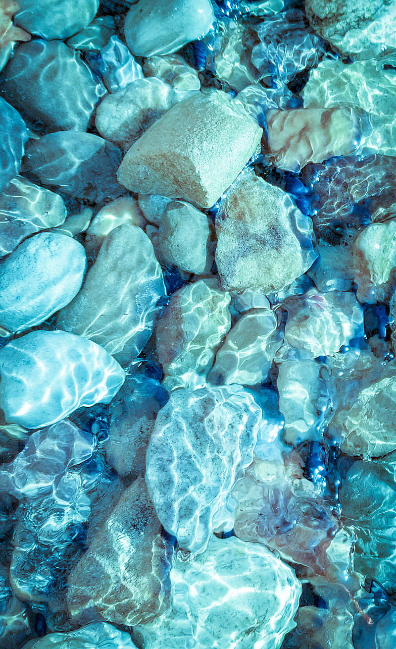 River rock, rocks, stones, water, underwater, nature, stone, HD phone wallpaper