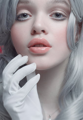 Nata Lee, women, model, blonde, closed eyes, makeup, parted lips, face ...