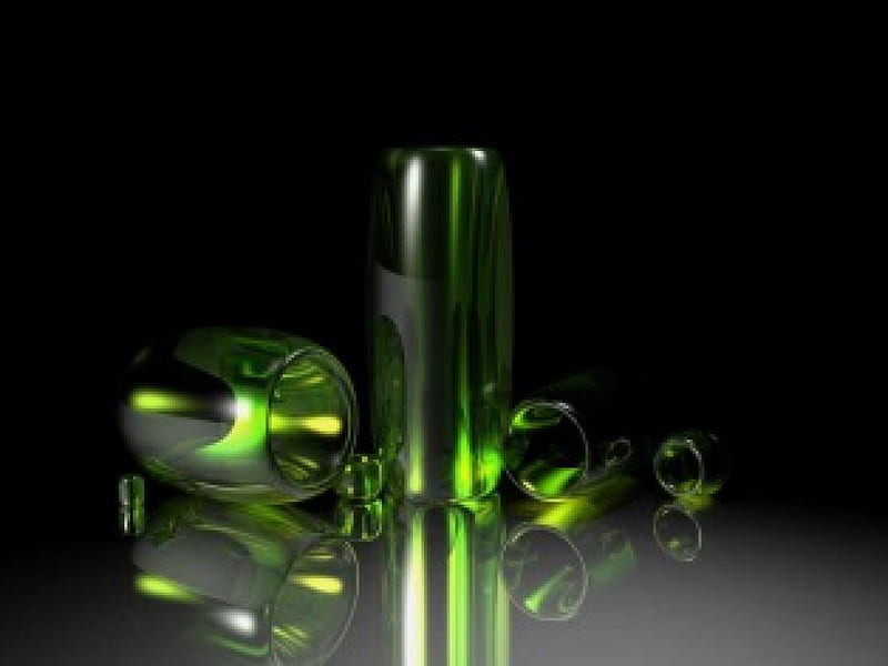 Green Glassware Set, glass, glassware, cup, goblet, reflection, set, HD wallpaper