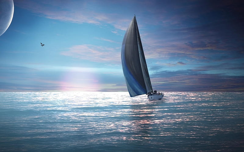 Sailing Boat-Natural landscape, HD wallpaper