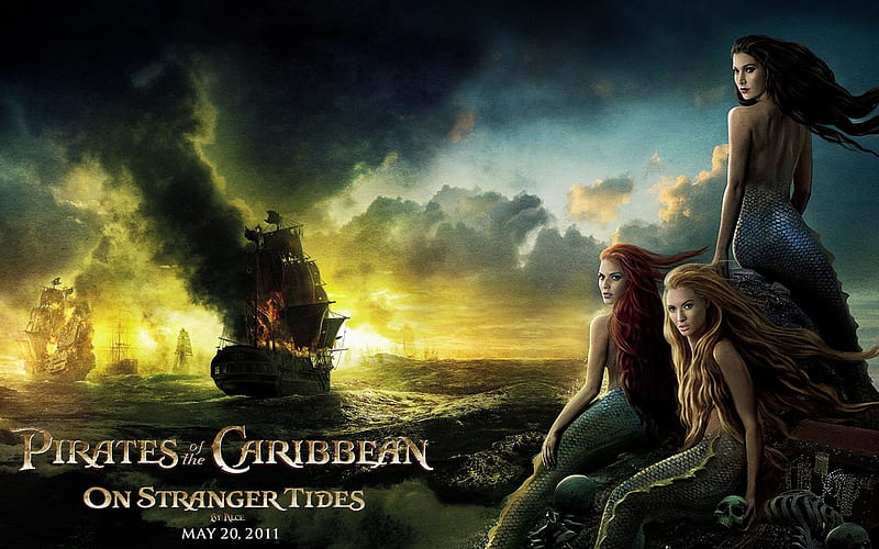 Pirates of the Caribbean IV~On Stranger Tides, on stranger tides, pirates of the caribbean iv, mermaids, movie, HD wallpaper