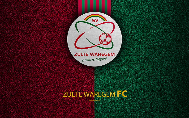 SV Zulte Waregem, FC Belgian Football Club, logo, emblem, Jupiler Pro League, leather texture, Waregem, Belgium, Belgian First Division A, football, HD wallpaper