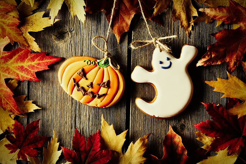 Download Pumpkins Candles And A Lamp Aesthetic Autumn Halloween Wallpaper   Wallpaperscom