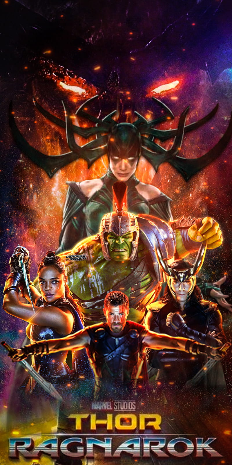 Thor Ragnarok, avengers, hela, hulk, loki, marvel, odin, surter, HD phone wallpaper