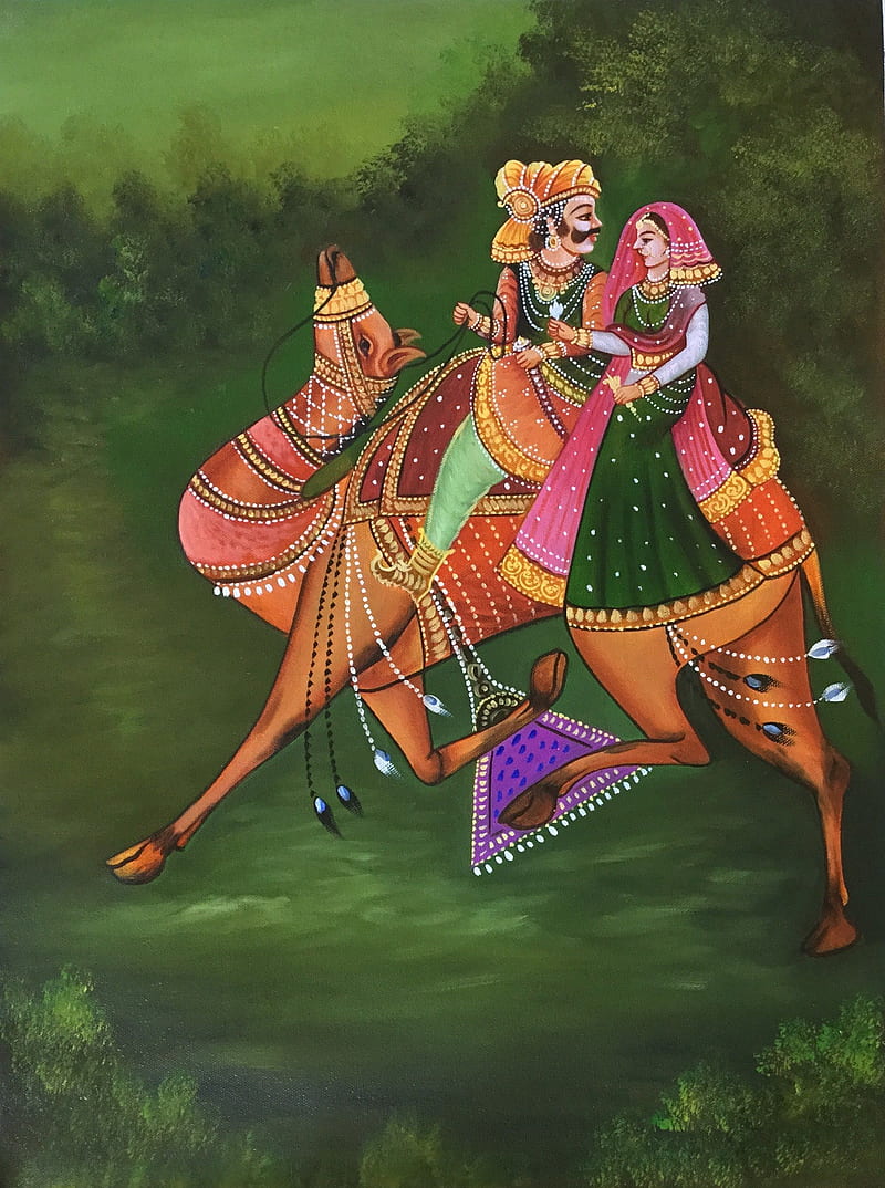 Easy Rajasthani Folk Art Painting Mock Up, HD phone wallpaper