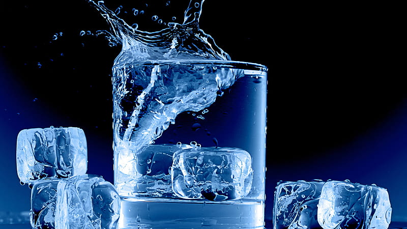 Glass Of Water With Ice Cubes Ice Cube, HD wallpaper