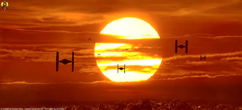 Sunset, Star Wars, Movie, Tie Fighter, Star Wars Episode Vii: The Force Awakens, HD wallpaper