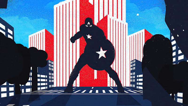 Captain America City Noise Minimal , captain-america, superheroes, minimalism, minimalist, artist, artwork, digital-art, behance, HD wallpaper