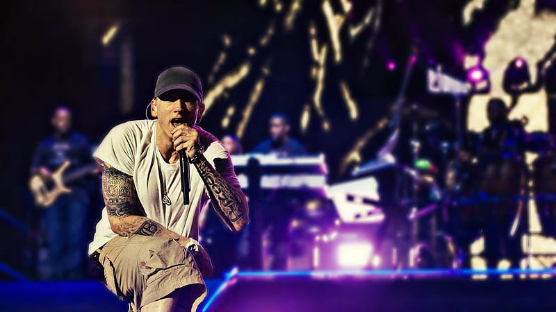 Eminem On Stage, eminem, music, rap, HD wallpaper | Peakpx