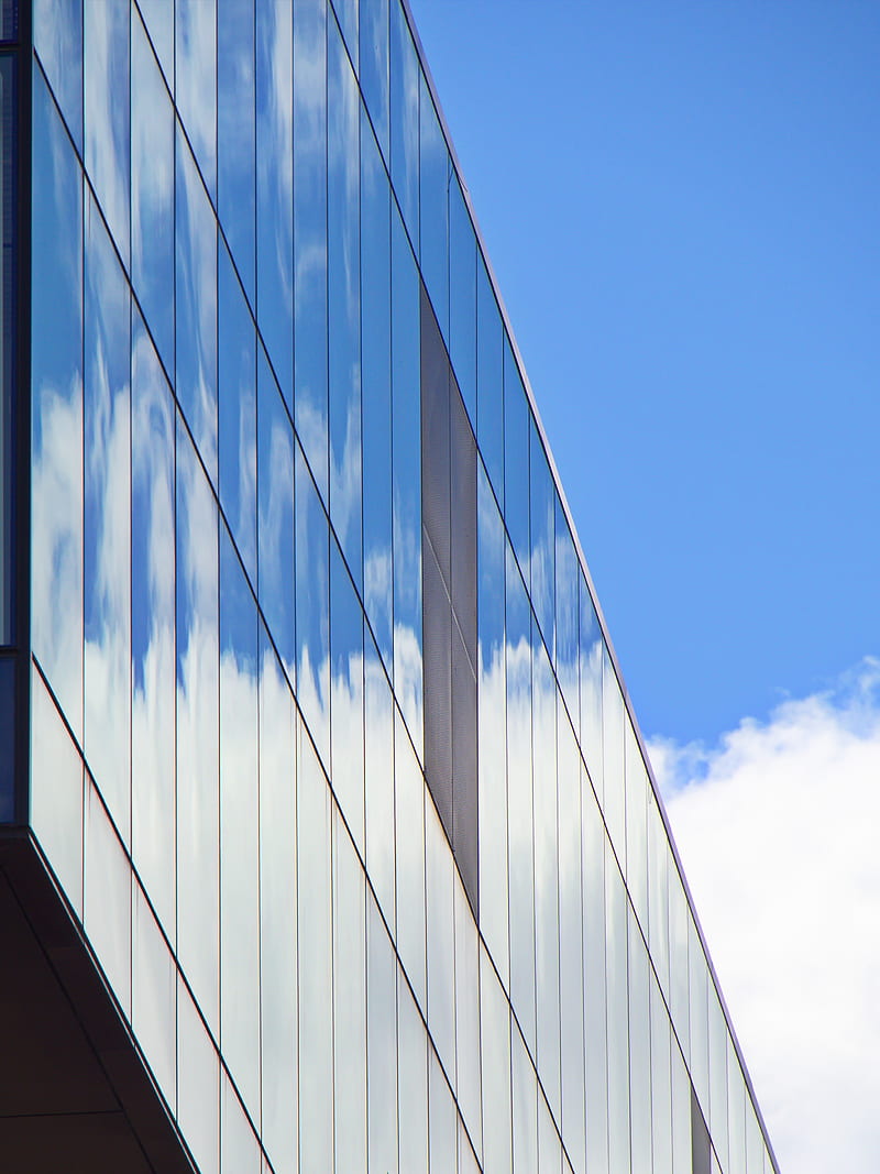 Building, glass, reflection, sky, architecture, HD phone wallpaper | Peakpx