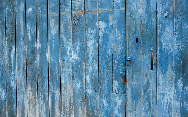 Blue door, texture, abstract, wood, blue, door, HD wallpaper