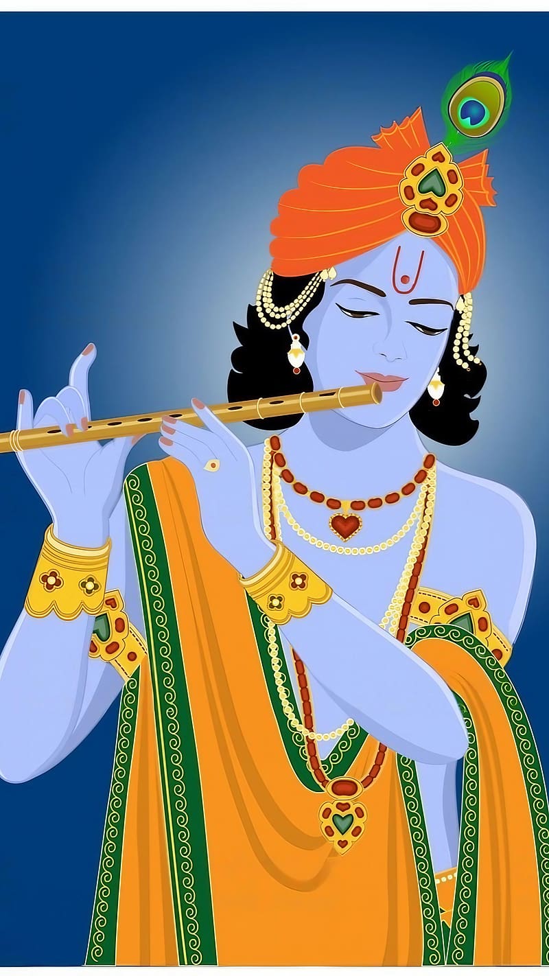 Krishna Bhagwan Ke, Playing Flute, lord, god, kanha, HD phone wallpaper