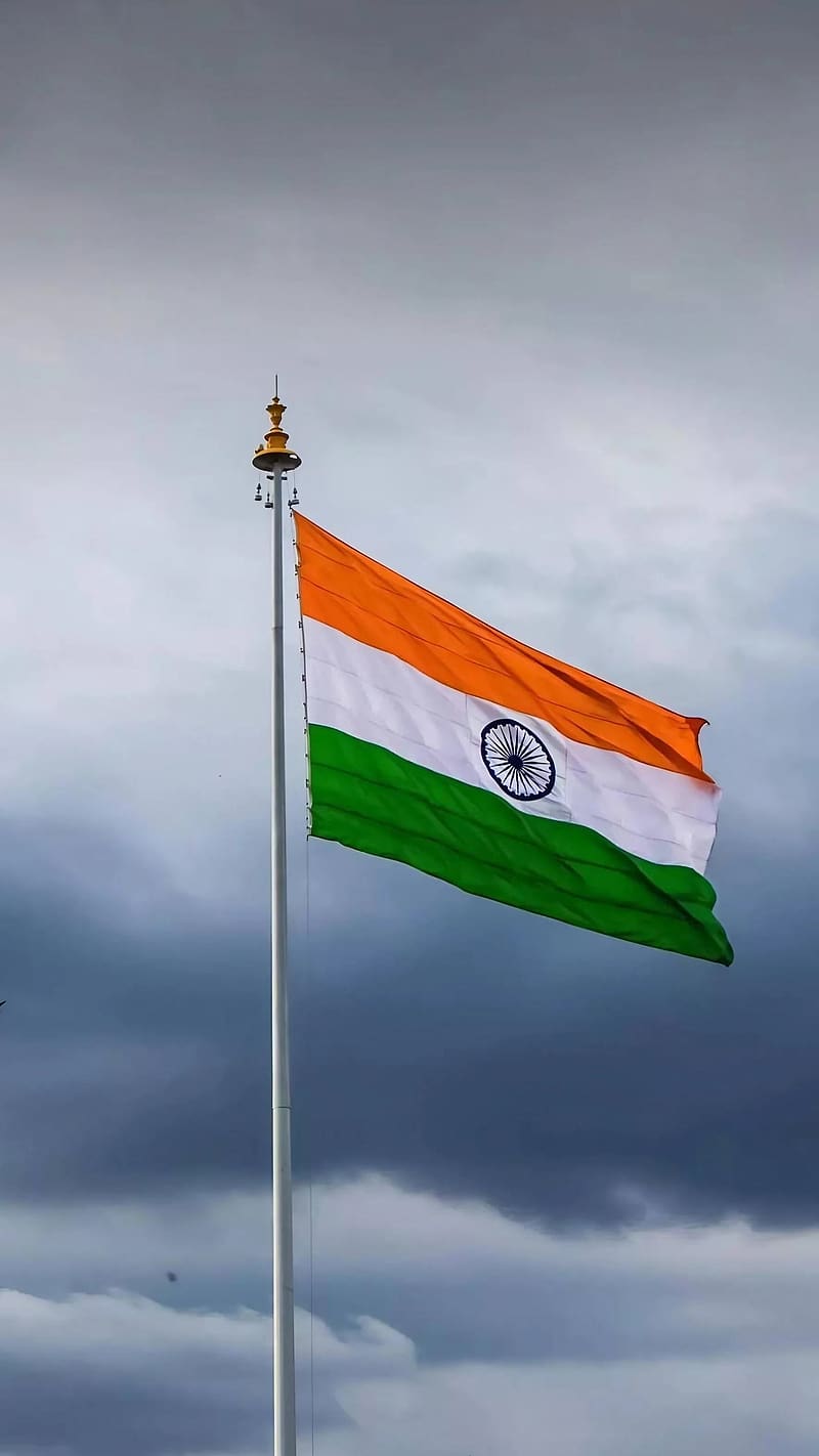 Indian Flag , Clouds Background, national flag, tiranga, HD phone wallpaper