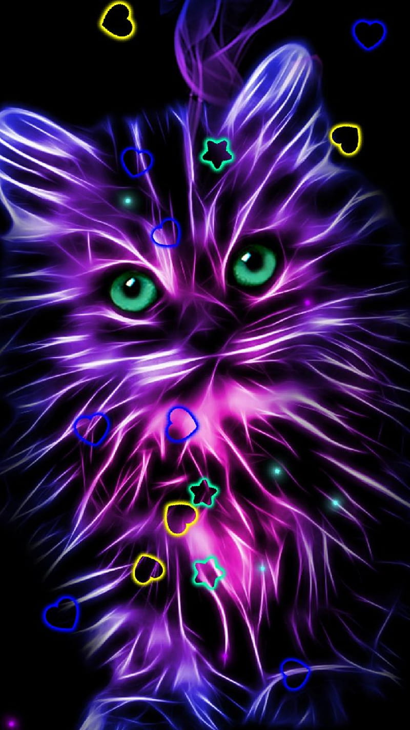 Cute cat, cat, color, HD phone wallpaper