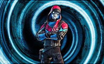 X-Lord, red grunge background, 2020 games, Fortnite, vortex