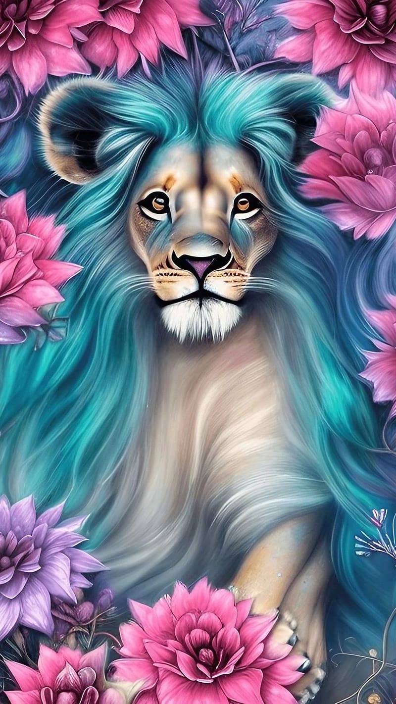 Lion , Cartoon Art, king of the jungle, HD phone wallpaper